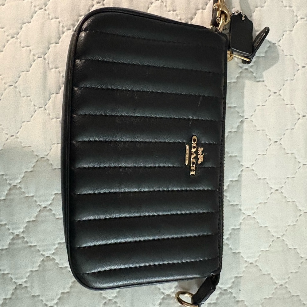 Coach Black Quilted Wristlet